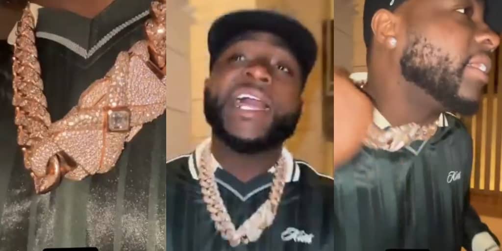 Davido Flaunts $1M Richard Mille Chain Days After Tattooing Wife’s Name